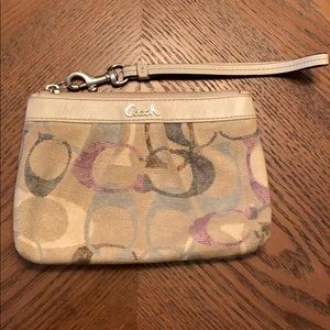 Coach denim wristlet